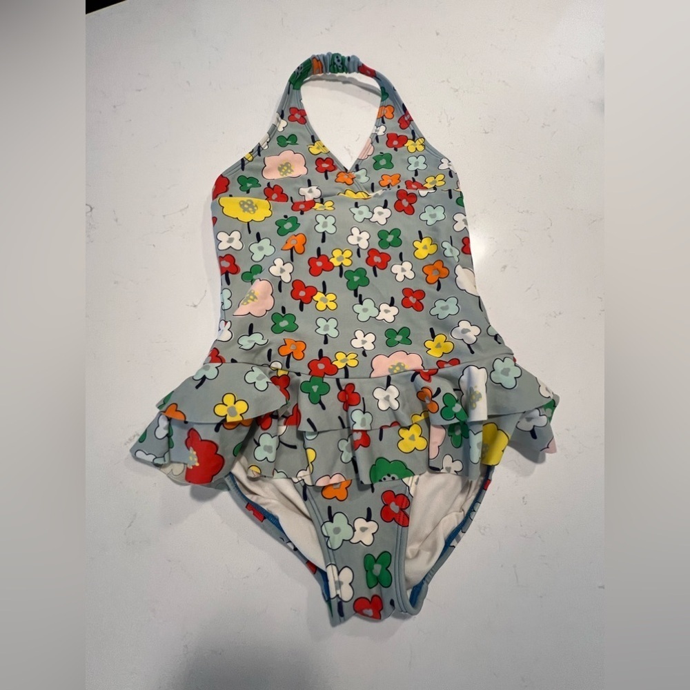Hanna Andersson Colorful Floral Halter Swimsuit size 10